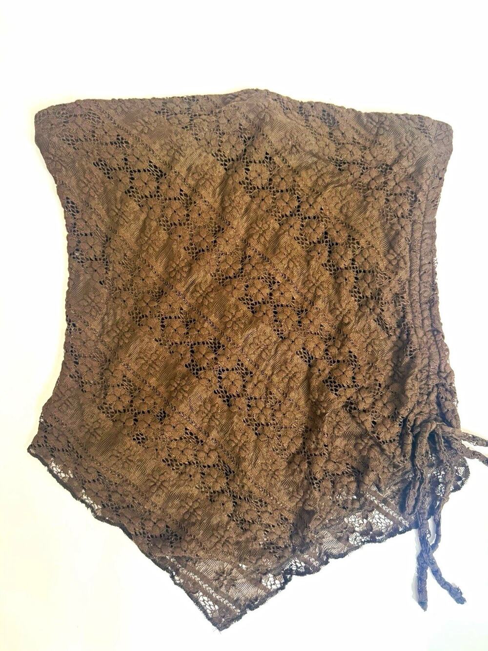 Madden Girl Women Brown Lace Scarf Nylon Cotton Spandex Polyester Blend